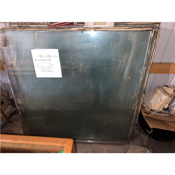 Seven Heavy Sealed Glass Window Units, Each 58 1/8" x 53 1/2" x 1"