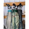 Image 1 : 3 Golf Bags with Mixed Golf Clubs and Additional Loose Clubs