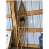 Image 1 : Wood Frame Traditional Snowshoes With Leather Harness and Lacing
