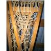 Image 3 : Wood Frame Traditional Snowshoes With Leather Harness and Lacing