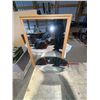 Image 1 : Wood Framed Rectangular Wall Mirror and Oval Frameless Mirror, 31x27 in and 30x17 in