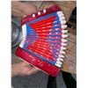 Image 2 : D'Luca Red Accordion with Blue and White Bellows, 7-Key, 2-Bass, Kid's Model