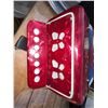 Image 3 : D'Luca Red Accordion with Blue and White Bellows, 7-Key, 2-Bass, Kid's Model