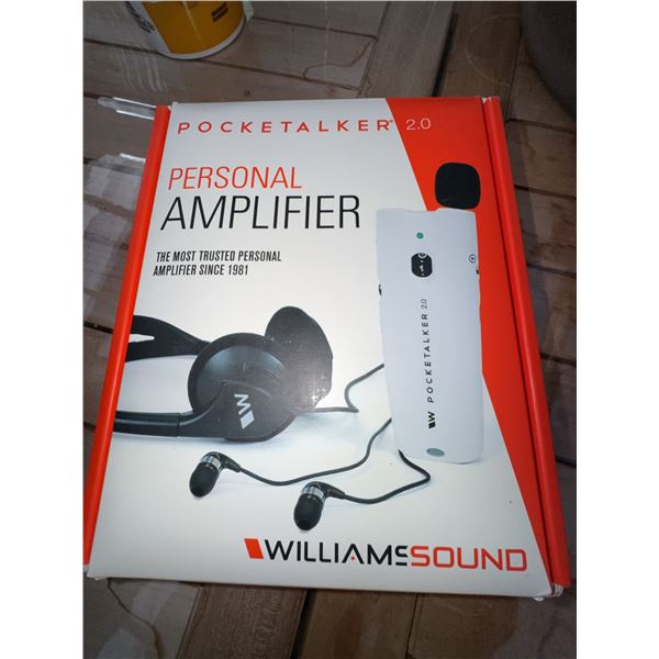 Williams Sound Pocketalker 2.0 Personal Amplifier with Headphones and Earbuds