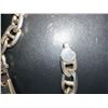 Image 6 : 925 Italy Stamped Silver Bracelet with Rectangular Plate and Unique Chain Links, 22.4g
