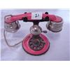 Image 1 : Pink Steel Toy Rotary Dial Phone