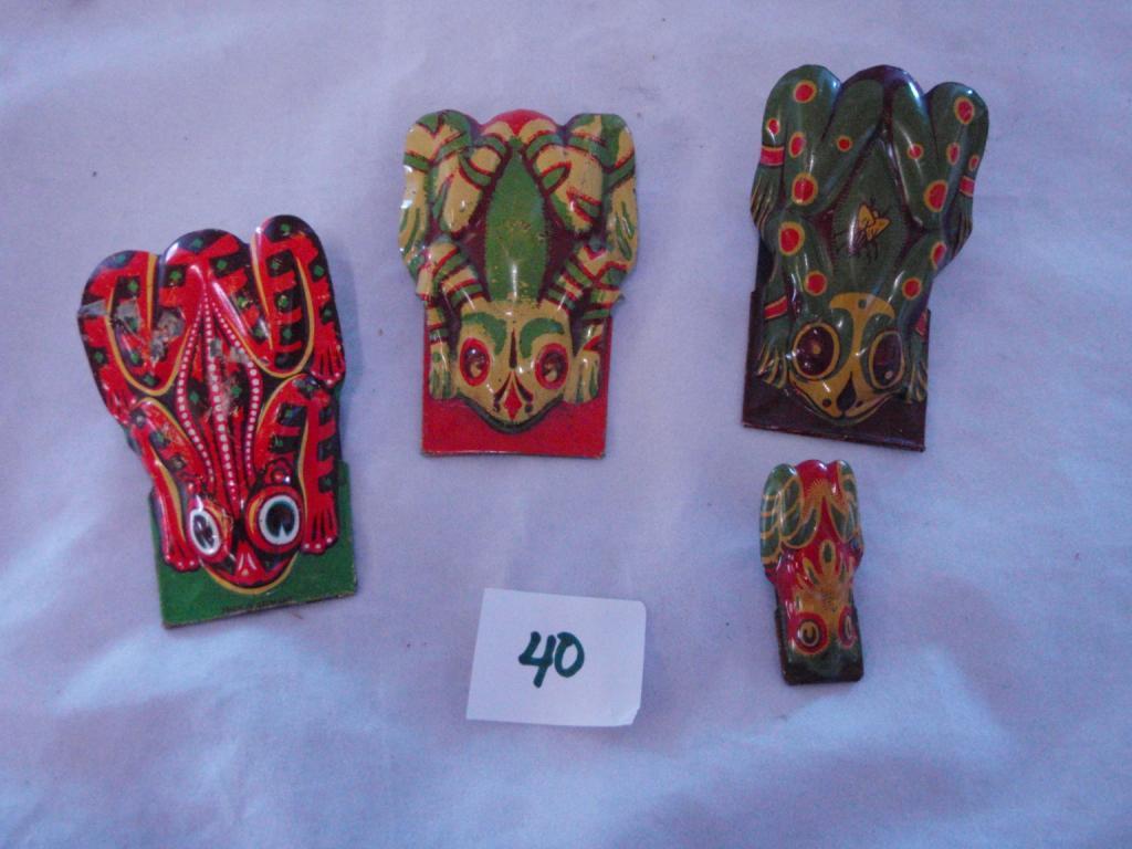 Lot of 5 tin frog clackers
