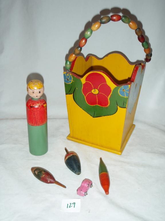 Lot Antique wooden toys & bobbers