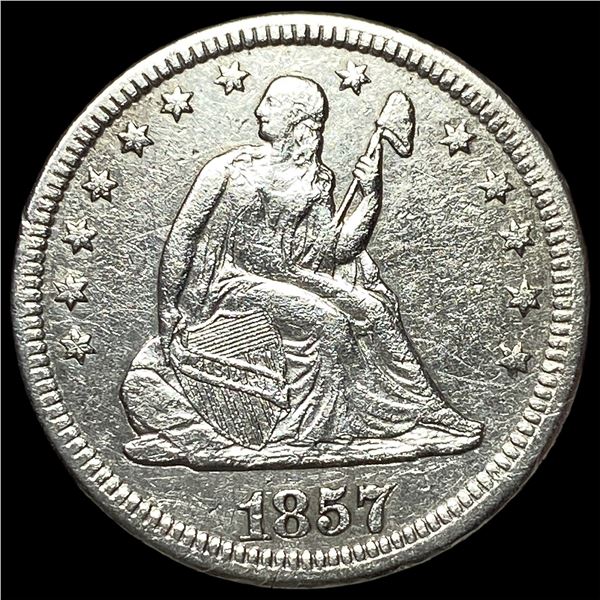 1857-O Silver Seated Liberty Quarter CLOSELY  UNCIRCULATED