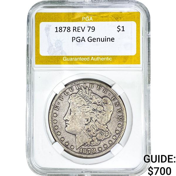 1878 REV 79 Morgan Silver Dollar PGA Genuine