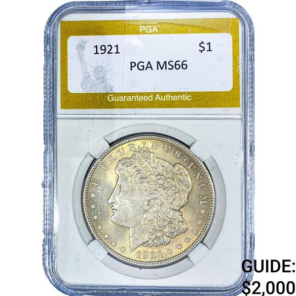 1921 Morgan Silver Dollar PGA MS66