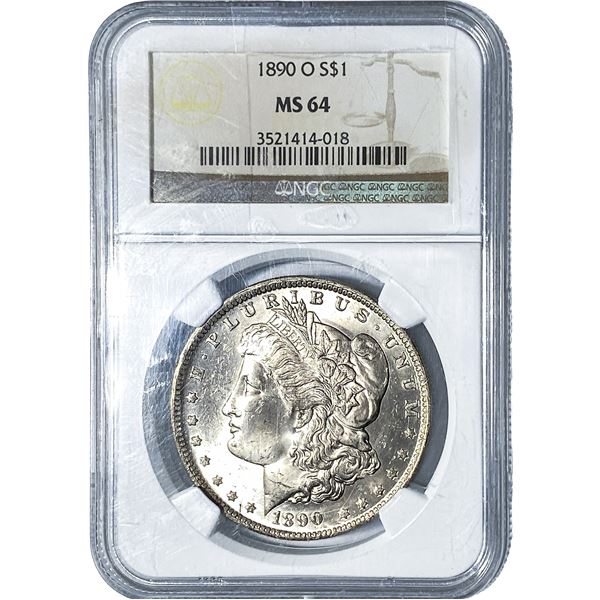 1890-O Morgan Silver Dollar NGC MS64