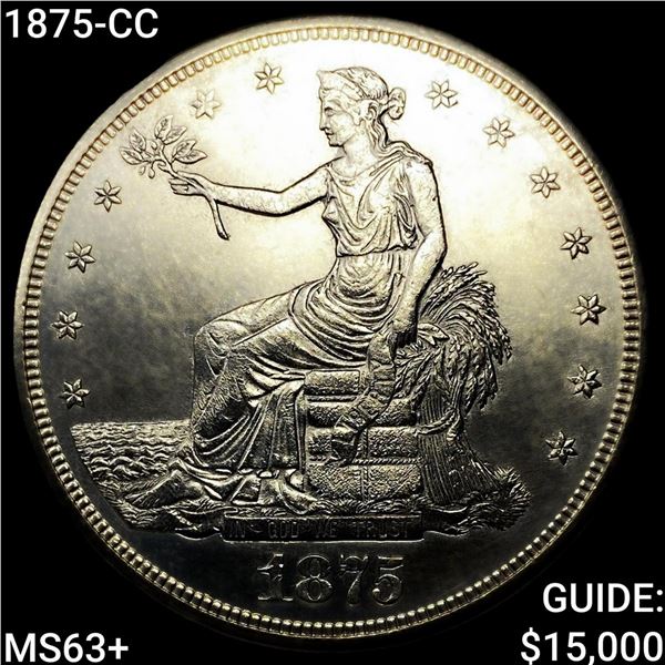 1875-CC Silver Trade Dollar CHOICE BU+