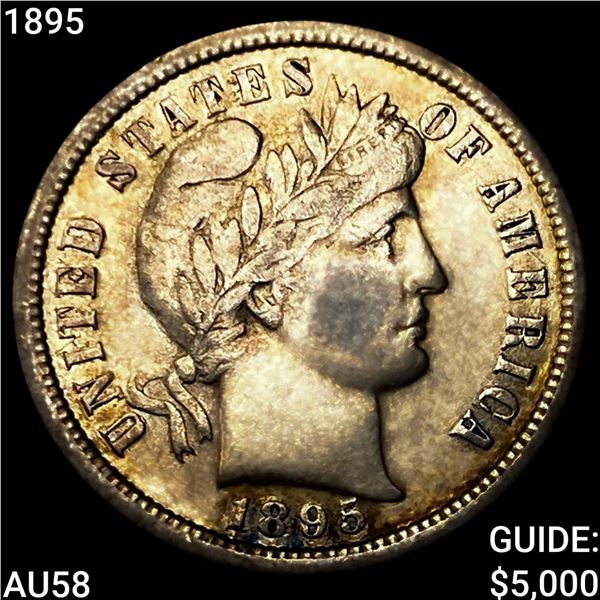 1895 Barber Dime CHOICE AU