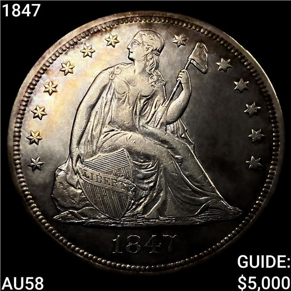 1847 Seated Liberty Dollar CHOICE AU