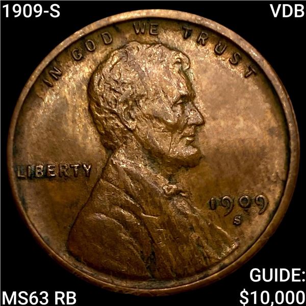 1909-S VDB Wheat Cent MS63 RB