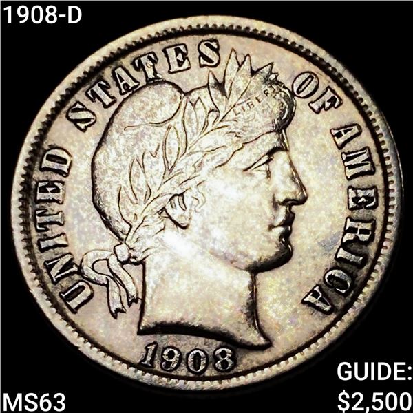 1908-D Barber Dime CHOICE BU