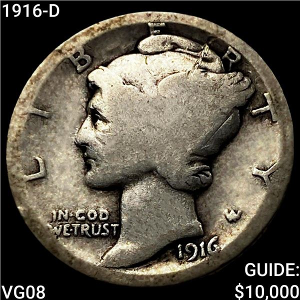 1916-D Mercury Dime NICELY CIRCULATED