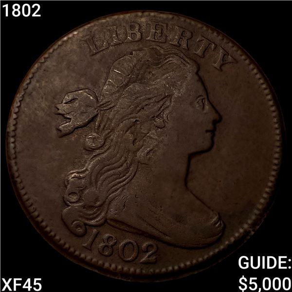 1802 Draped Bust Large Cent NEARLY UNCIRCULATED