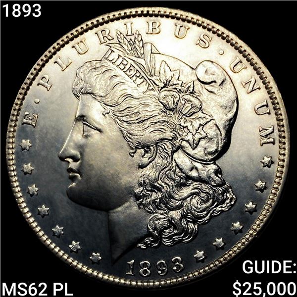 1893 Morgan Silver Dollar UNCIRCULATED PL