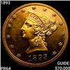 Image 1 : 1893 $10 Gold Eagle GEM PROOF