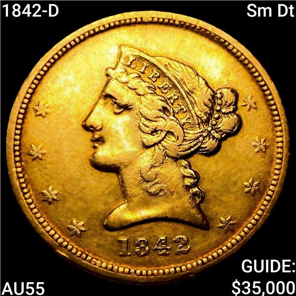 1842-D Sm Dt $5 Gold Half Eagle HIGH GRADE
