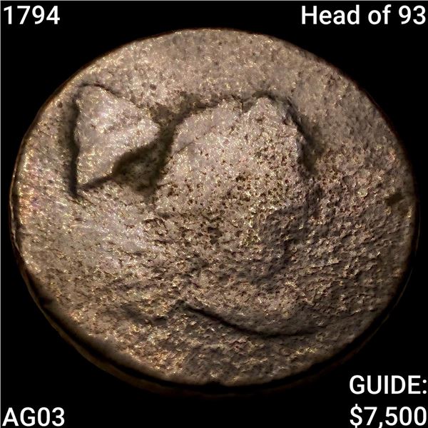 1794 Head of 93 Liberty Cap Large Cent NICELY CIRCULATED