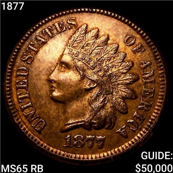 1877 Indian Head Cent GEM BU RB