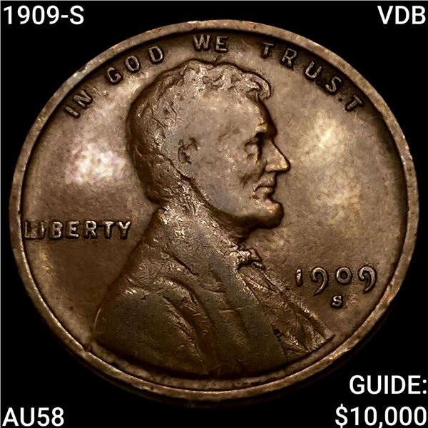 1909-S VDB Wheat Cent CHOICE AU