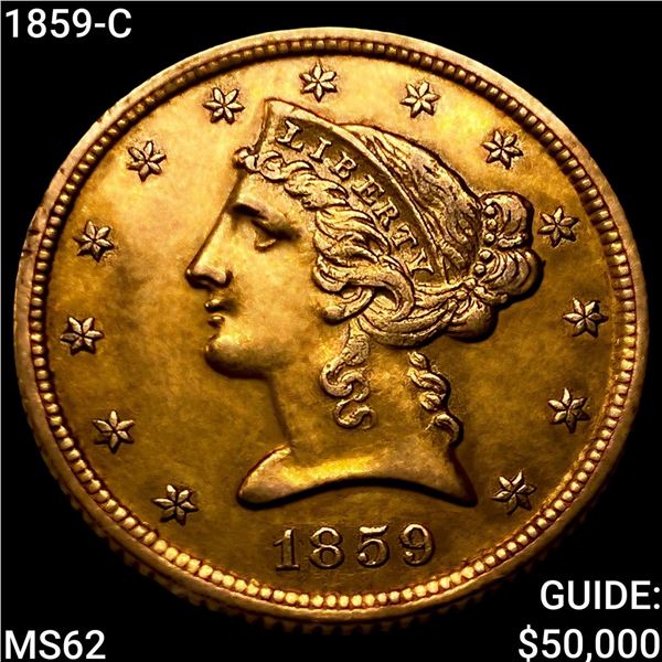 1859-C $5 Gold Half Eagle UNCIRCULATED