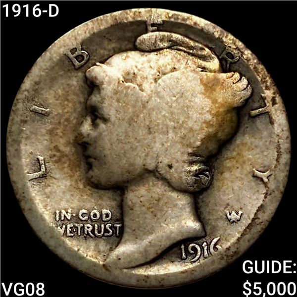 1916-D Mercury Dime NICELY CIRCULATED