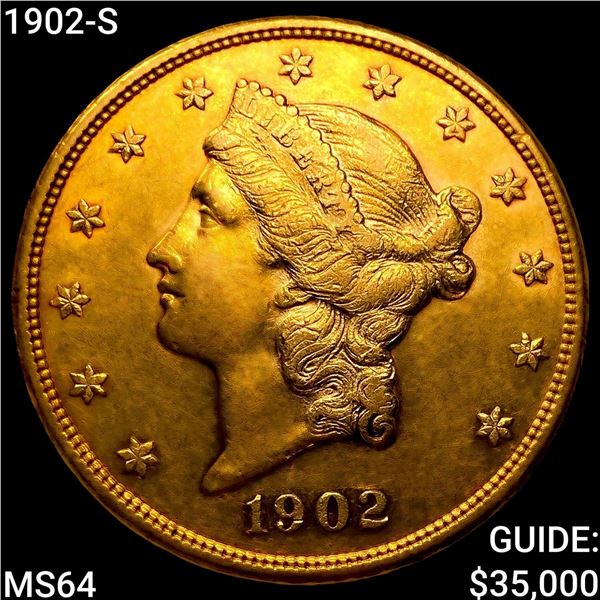 1902-S $20 Gold Double Eagle CHOICE BU