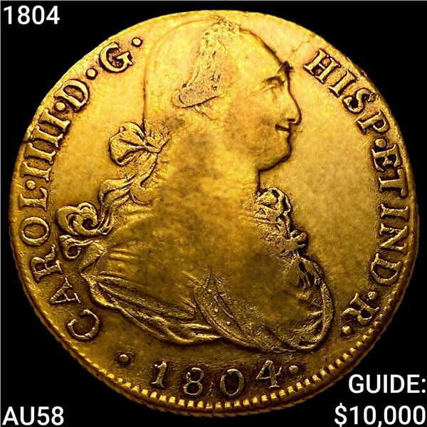1804 Peru Gold 8 Escudos CHOICE AU
