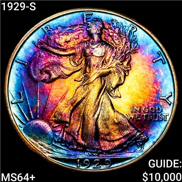 1929-S Walking Liberty Half Dollar CHOICE BU+
