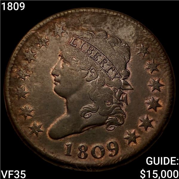 1809 Classic Head Large Cent ABOUT UNCIRCULATED