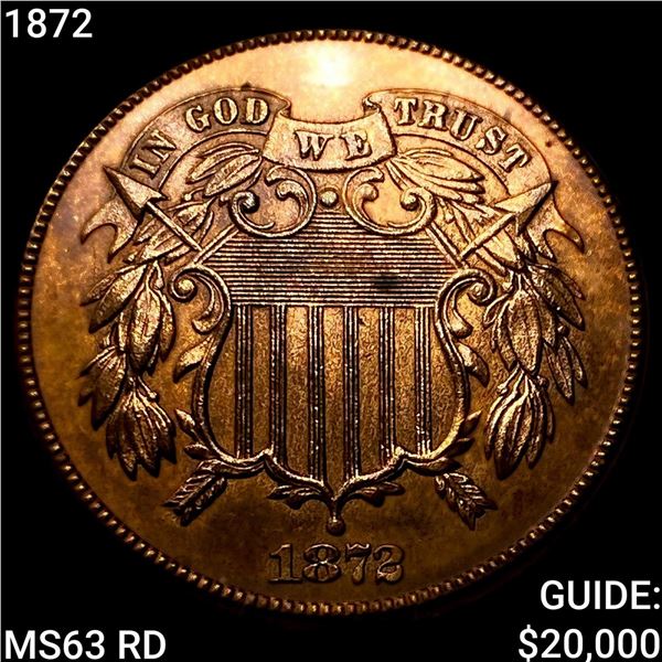 1872 Two Cent Piece CHOICE BU RD