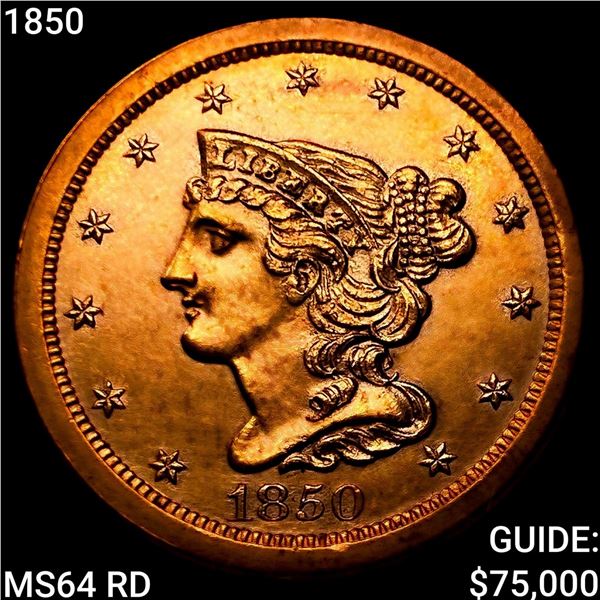 1850 Braided Hair Half Cent CHOICE BU RD