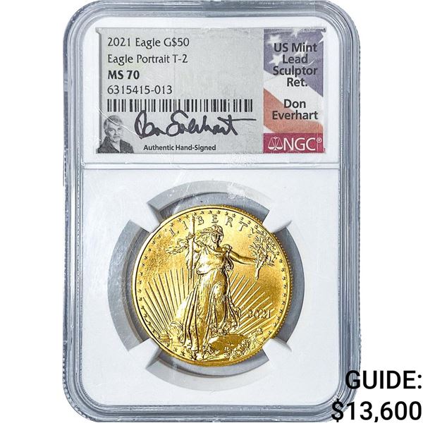 2021 $50 Gold American Eagle 1oz NGC MS70