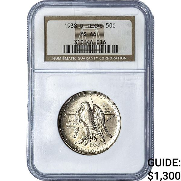 1938-D Texas Half Dollar NGC MS66