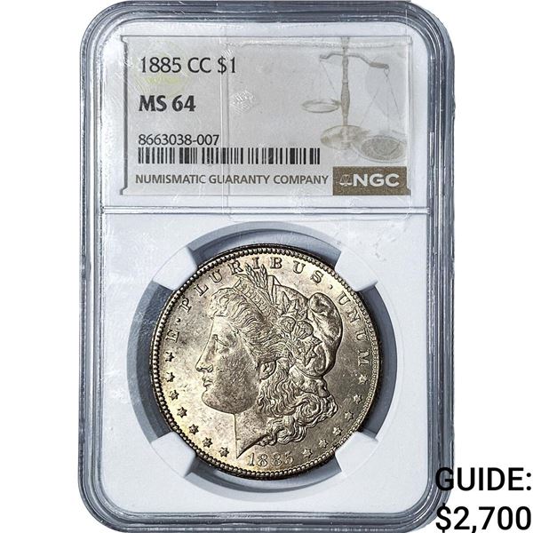 1885-CC Morgan Silver Dollar NGC MS64