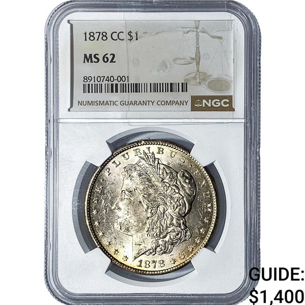 1878-CC Morgan Silver Dollar NGC MS62