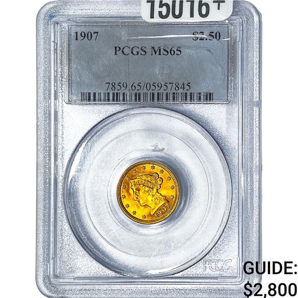 1907 $2.50 Gold Quarter Eagle PCGS MS65