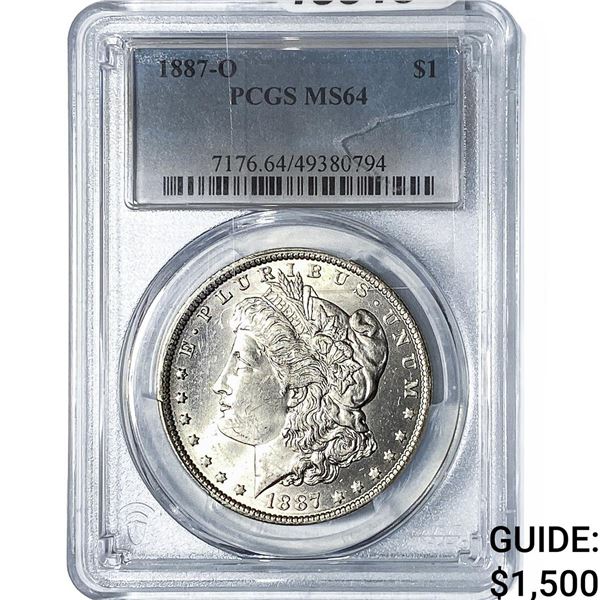 1887-O Morgan Silver Dollar PCGS MS64