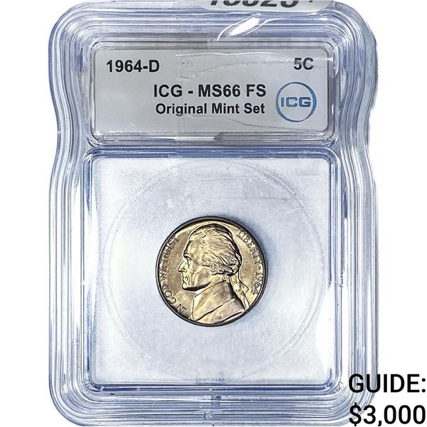 1964-D Jefferson Nickel ICG MS66 FS