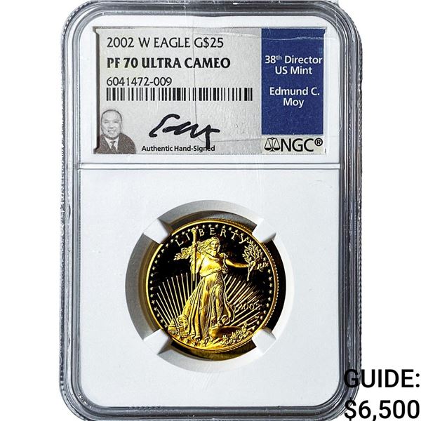 2002-W 1/2oz Gold $25 Ameican Eagle NGC PF70 Ultra Cameo