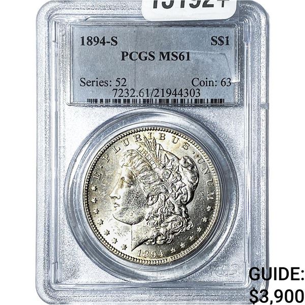 1894-S Morgan Silver Dollar PCGS MS61