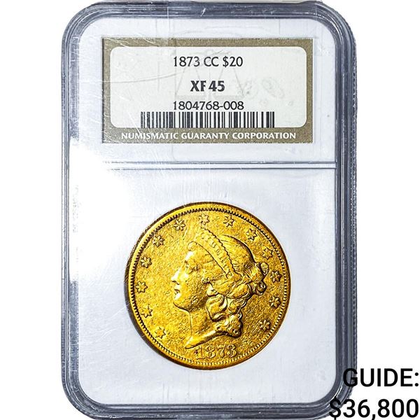 1873-CC $20 Gold Double Eagle NGC CF45