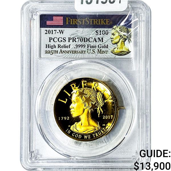 2017-W 1oz Gold $100 American Liberty High Relief PCGS PR70 DCAM