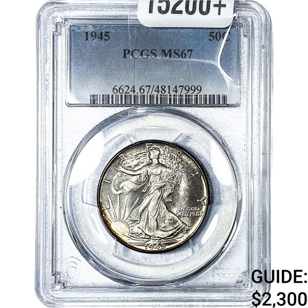 1945 Walking Liberty Half Dollar PCGS MS67