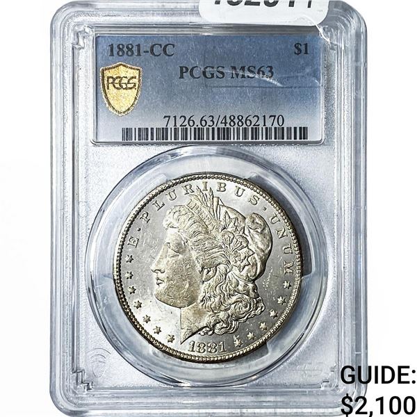 1881-CC Morgan Silver Dollar NGC MS63